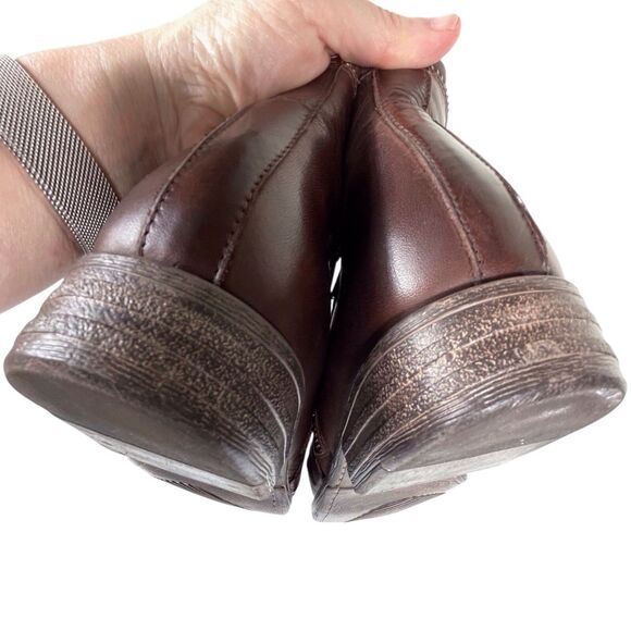 Miz Mooz Luna Ruched Ankle Boot Size 9.5 Brown Leather Side Zip EUC - Picture 11 of 12